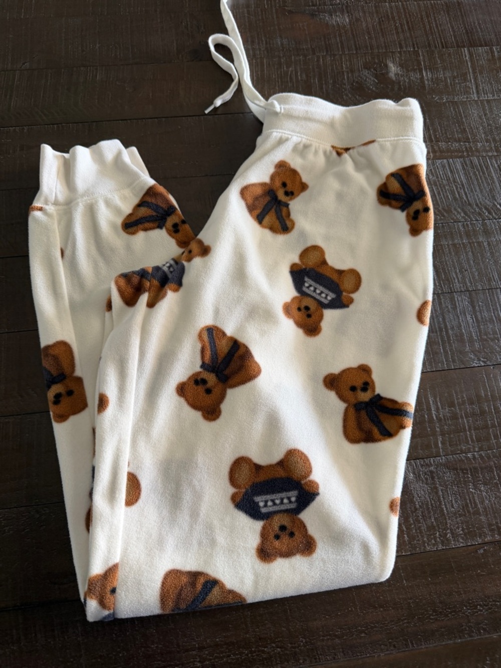 Aeropostale Cream Fleece Pajama Pants with Brown Teddy Bears 🧸